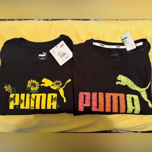 Puma Women's Black Tees with Vibrant Graphics